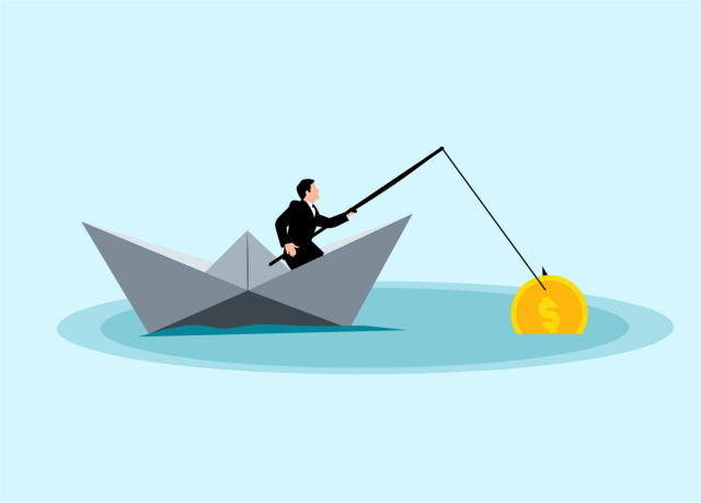 businessman, fishing, money, business, opportunity, cartoon, boat, loan, fish, sea, fisherman, coin, catching, finance, success, nature, wealth, income, hook, profit, catch, passive, bait, interest, earning